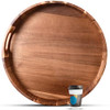 Extra Large Round Serving Tray, 20INCH, Heavy Duty Acacia Wood Trays for Big Ottoman Coffee Table Counter Giant