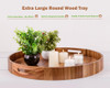 Extra Large Round Serving Tray, 20INCH, Heavy Duty Acacia Wood Trays for Big Ottoman Coffee Table Counter Giant