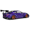 Solido 1:18 Scale Diecast - Nissan GT-R (R35) W/Liberty Walk Body Kit 2.0 Purple 2022 - Model S1805812