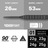 Target Darts Bolide Void 90% Tungsten Dart Set, Steel Tip Swiss Point Darts | Barrel 01, 24G | Professional Darts
