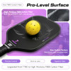 YVmove 16mm 18K T800 Carbon Fiber Pickleball Paddle, USAPA Approved Black