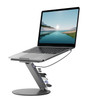 KU XIU Adjustable Laptop Stand with 8 in 1 USB C Hub, Foldable Portable Computer Notebook Stand with 360° Rotating