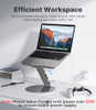 KU XIU Adjustable Laptop Stand with 8 in 1 USB C Hub, Foldable Portable Computer Notebook Stand with 360° Rotating