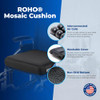Roho Mosaic Seat Cushion 18 x 16 Inflatable Air Cell Design, Adjustable Firmness, Non-Skid Cover, Lightweight