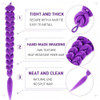 30 INCH Pre-stretched Braiding Hair Extensions for Women 4 Packs Purple
