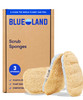BLUELAND Scrub Sponge, 3-Pack, Dual-Sided Dish Loofah, Plastic-Free