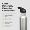 Klean Kanteen 18 oz Classic Water Bottle with Flip Seal Sport Cap & Straw - 100% Leakproof Spout & Cap - Durable,