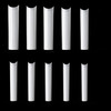 Yimart 500pcs No C Curve XXXL Square Straight False Nail Tips - Half Cover Clear Natural Extra Long Fake Nails (Skin