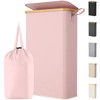 Lifewit 65L Slim Laundry Hamper with Lid, Narrow Laundry Basket with Removable Bag & Bamboo Handles, Fodable Thin