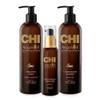 CHI Argan Oil Luxe Trio Kit, Professional Salon Quality Shampoo, Conditioner & Moringa Oil for Dry Damaged Hair
