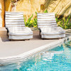 Arkwright Las Rayas Chaise Lounge Cover Towel with Pocket - Pack of 2 - Striped 100% Cotton Cabana Cover for Beach