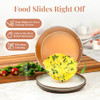 GOTHAM STEEL Hammered Copper 12 Inch Non Stick Frying Pans with Lid, Frying Pans Nonstick with Lid, Non Toxic Ceramic