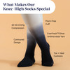 Comrad Knee High Compression Socks - Rose/Navy, 1 Pack, Large Wide Calf