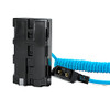 KONDOR BLUE | D-Tap to NPF Coiled Dummy Battery Cable for Sony L-Series | 16"-36" Coiled Cable Connect D-Tap Sources