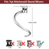 LETOMS Dough Hook Replacement for KitchenAid 7QT Bowl-Lift Stand Mixers, Spiral and Stainless Steel Hook for Kitchen