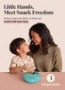 melii Spin Snack Container | 3-Compartment Rotating Snack Box with Sliding Window, BPA-Free, Dishwasher Safe, Portable
