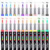 POMAC Liquid Acrylic Paint Markers 24 Colors, Waterproof Paint Marker Pens Brush Tip No-Bleed for Fabric, Canvas,