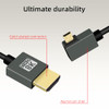 RIIEYOCA 90 Degree 8K Short Micro HDTV to HDTV Coiled Cable,Down Angle Micro Male to Male Cable,48Gbps HDTVs2.0