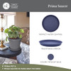 The HC Companies Round Prima Flower Pot Saucers - Plastic Plant Saucer for Outdoors & Indoors - Traditional Plant Pot