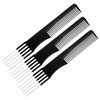 Thinp 3 Packs Comb With Metal Pick,Teasing Comb Pick Comb Lifting Fluffing Comb with 5 Stainless Steel Pins Hair Picks