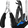 Toenail Clippers for Thick Toenails, Gifts for Him Men, Angled Head Nail Clippers for Seniors with Catcher, Wide Jaw