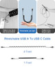 USB C Coiled Cable Fast Charging for iPhone 17/16e/16Pro Max/16/15 Pro Max/15Pro, 4FT Coiled USB A to Type C Charge