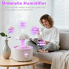 Rain Humidifier Oil Diffuser, Raindrop Essential Oil Aromatherapy Diffuser for Bedroom, 360° Rotating Raindrop & 7 LED