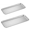 Lomoker Vintage Decorative Trays, Rectangle Bathroom Tray, Vanity Tray, Farmhouse Stainless Steel Platter, Set of 2,