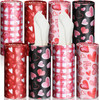 Pasimy Valentine's Day Car Tissues - 8 Pack Red Black Hearts Print Valentine Tissue Cylinder with 3 Ply Soft Facial