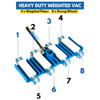 Aquatix Pro Pool Vacuum Head with Wheels, 14" Heavy Duty Model