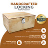 Blake & Lake Wooden Storage Box with Hinged Lid and Locking Key- Large Keepsake Box with Lock - Wood Chest with Matte