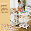 BOPHILI Baby Diaper Caddy, Premium Metal& Felt Movable Cart with Dividers for Newborn Nursery Essentials, Large