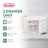 Sterilite Clearview Plastic Multipurpose Small 3 Drawer Desktop Storage Organization Unit for Home, Classrooms, or