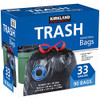Kirkland Signature Carton is 100% recyclable 33 Gallon Black Drawstring Trash Bag 90 Count,Tear-Stop