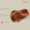Parcelona France Onde Beige Waves 2 3/4" Celluloid Side Slide in Secure Grip Hair Up do Hinge Duck Hair Claw for Women and Girls