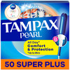 Tampax Pearl Tampons for Women, with LeakGuard Braid, Super Plus Absorbency, Unscented, 50 Count
