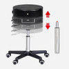 Master Massage Glider Ergonomic Round Swivel Adjustable Rolling Hydraulic Stool Barber Dental Chair In Black For Therapist Clinic Tattoo