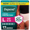 Depend Fresh Protection Adult Diapers For Women Large 17 Count