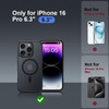 MANLENO Magnetic Case for iPhone 16 Pro Case [Compatible with MagSafe] Matte Slim Protective Phone Case Military Grade Drop Protection Cover (Black)