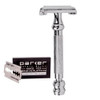 Parker 99R Chrome Double Edge Safety Razor For Men With 5 De Blades