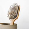 Tek Rectangular Wooden Hair Brush Big With Long Rounded Teeth In Natural Ash Wood Ideal For Detangling Styling And Daily Care Of Long And