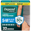 Depend Fresh Protection Adult Diapers For Men S M 32 Count