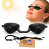 Super Sunnies Flexible Uv Eye Tanning Bed Goggles W Strap Black