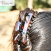 Parcelona French Classic Jumbo 5 1 Per 2 Shell Brown Covered Spring Hair Claw