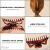 Parcelona French Classic Jumbo 5 1 Per 2 Shell Brown Covered Spring Hair Claw