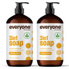 Everyone 3 In 1 Soap Body Wash Bubble Bath Shampoo Coconut Lemon 32Oz 2Pk