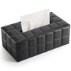 Kingfom Rectangular Tissue Box Cover Imitation Suede Pu Leather Tissue Box Holder Facial Napkin Paper Dispenser For Home Office Car