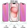 BWEDXEZ 2-Pack Matte Anti-Blue Privacy Tempered Glass for iPhone 14 Pro/15/16 (6.1 inch) Anti-Glare Anti-Spy Screen Protector Film