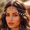 Aukmla Sequin Head Chain Jewelry Gold Headpiece Headband For Women