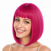Enilecor Short Bob Hair Wigs 12 Straight With Flat Bangs Synthetic Colorful Cosplay Daily Party Wig For Women Natural As Real Hair Plus Free